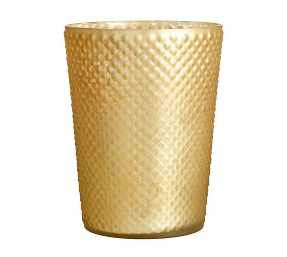 Eclectic Mercury Glass Hurricanes - Gold | Pottery Barn (US)