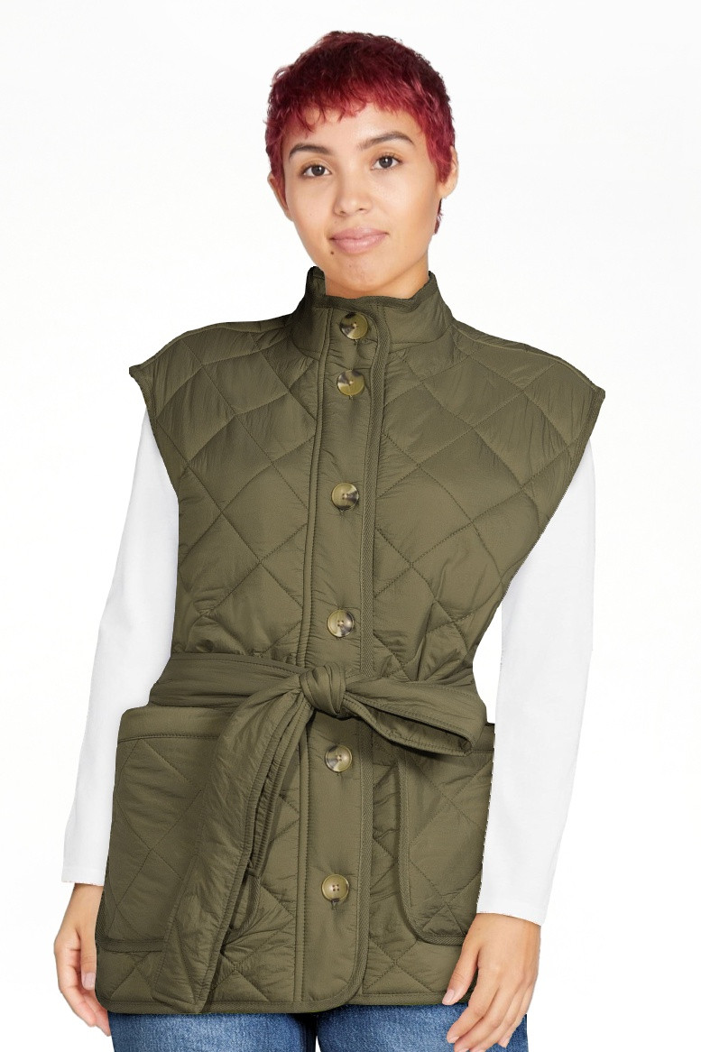 Free Assembly Women's Quilted Vest with Belt, Sizes XS-XXL | Walmart (US)
