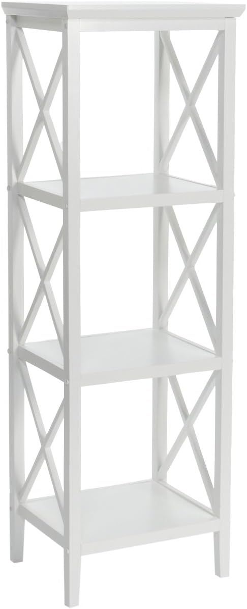 RiverRidge X-Frame Bath Collection-4-Shelf Storage Tower, White | Amazon (US)