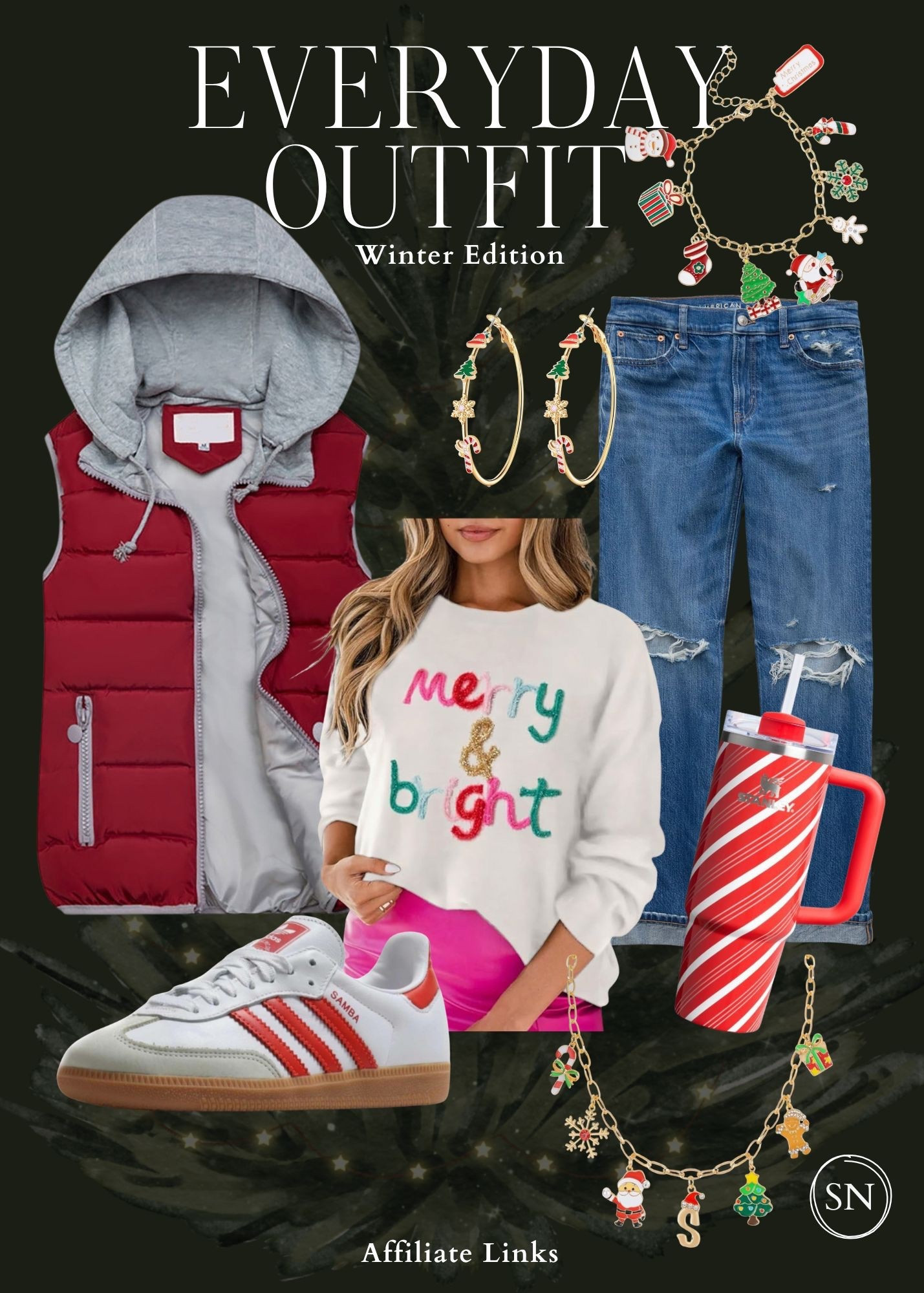 The perfect winter outfit with a hint of Merry. 

#LTKSeasonal #LTKHoliday #LTKMidsize