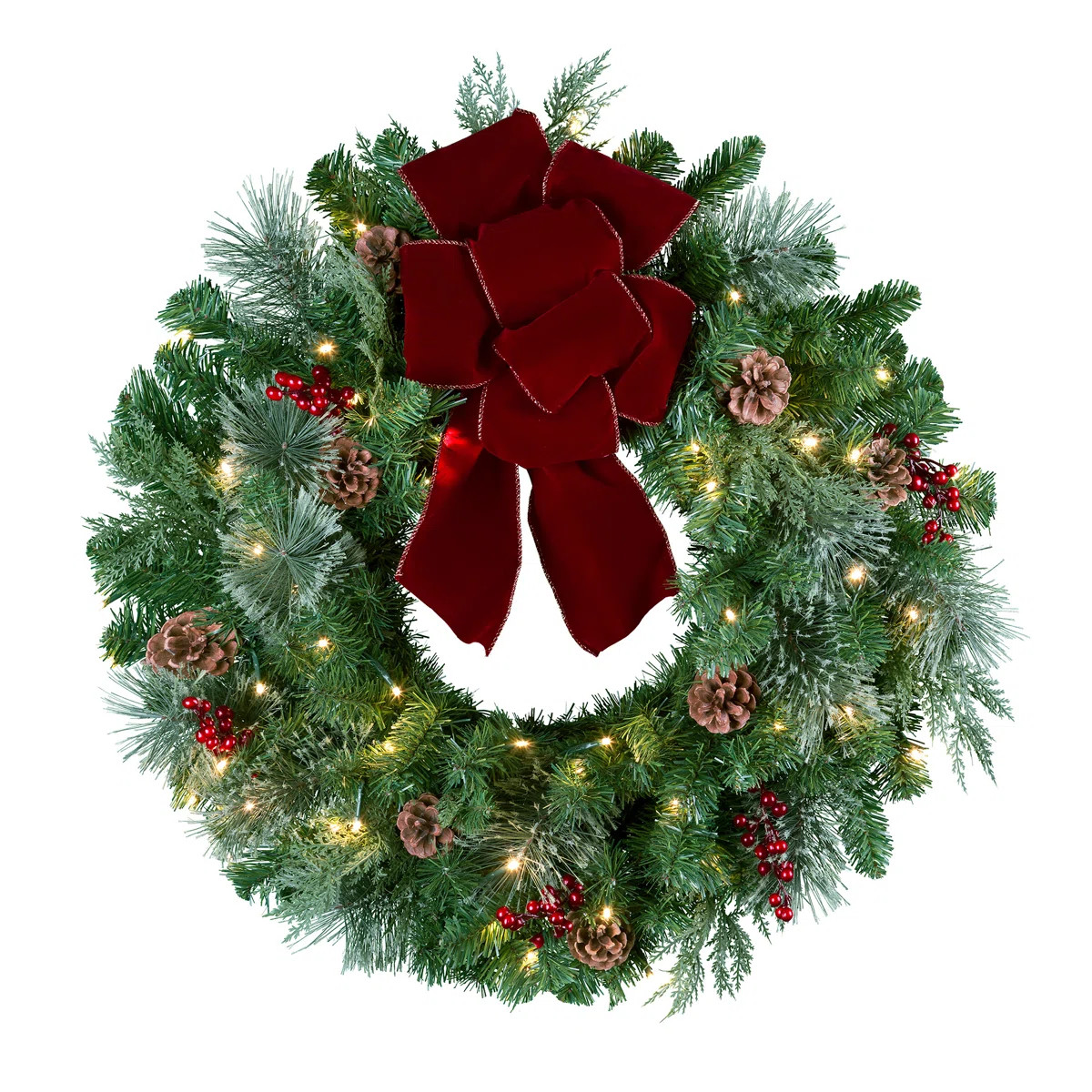 Faux Lighted Mixed Assortment 24'' Wreath | Wayfair North America