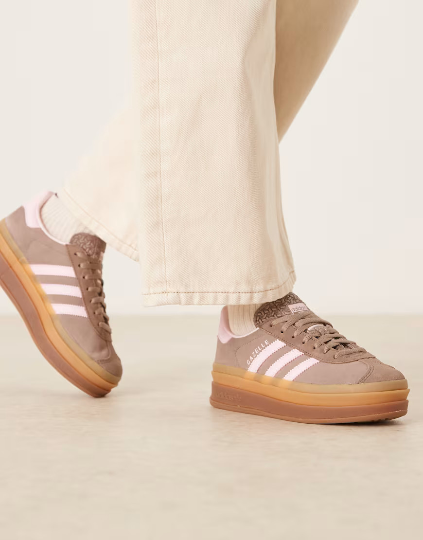 adidas Originals Gazelle Bold sneakers in brown and pink | ASOS (Global)