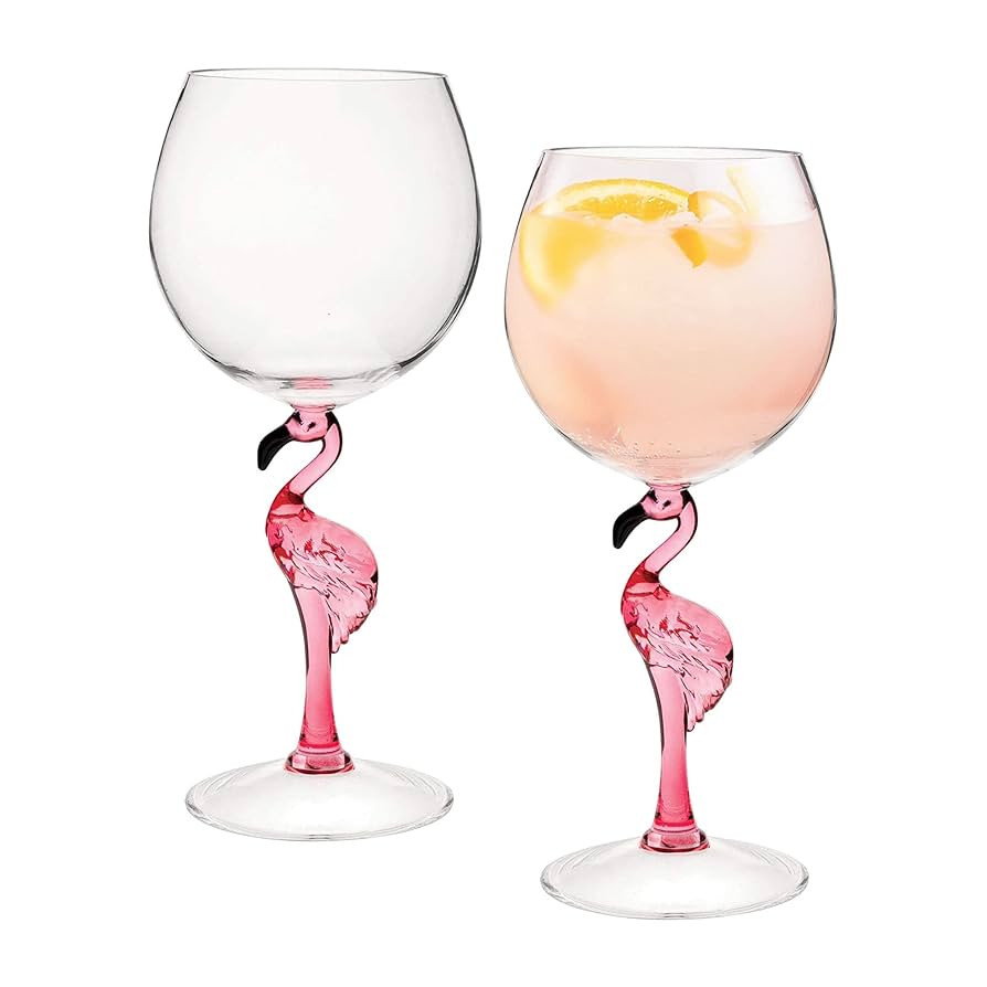 Supreme Housewares Flamingo Stem Wine Glasses, Pink Flamingo-Shaped Reusable Shatterproof Acrylic... | Amazon (US)