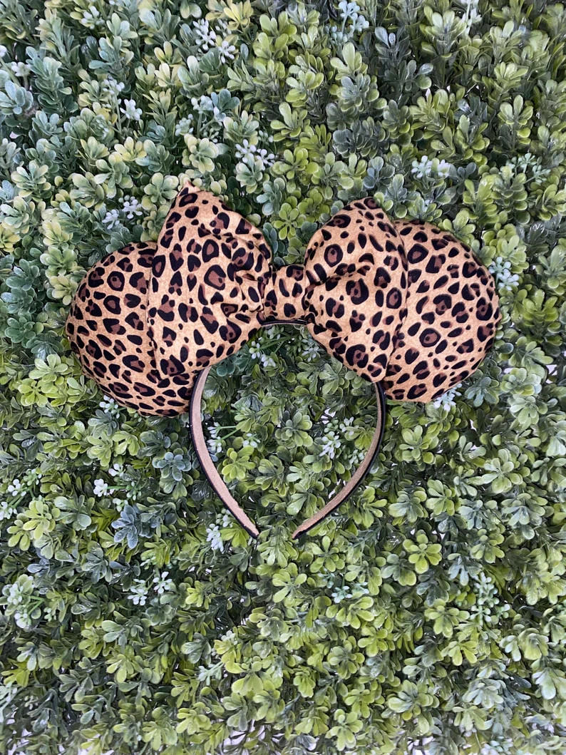 Cheetah Minnie ears, Animal print Minnie ears, Disney ears, Disney headband, Mickey Mouse ears, M... | Etsy (US)