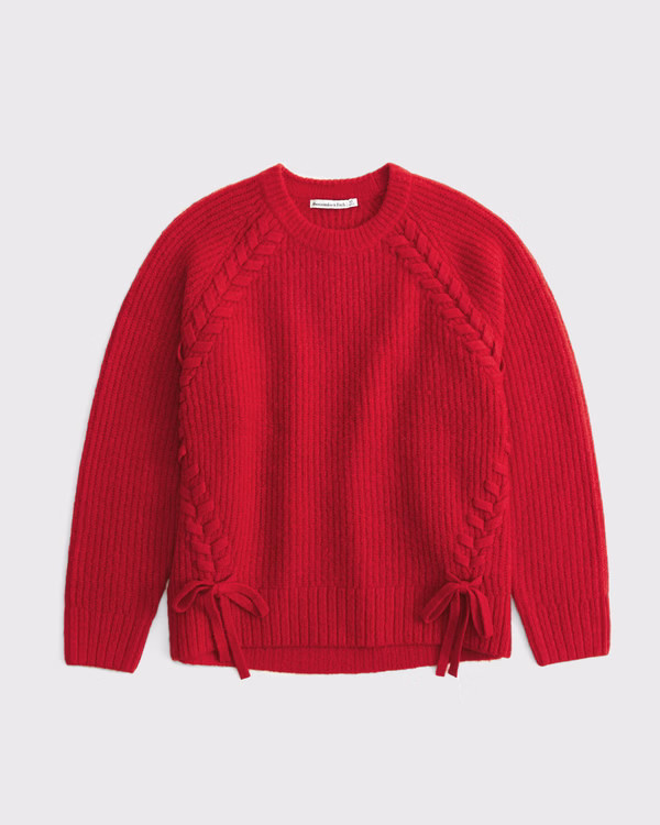 Dad Lace-Up Crew Sweater | Abercrombie & Fitch (US)