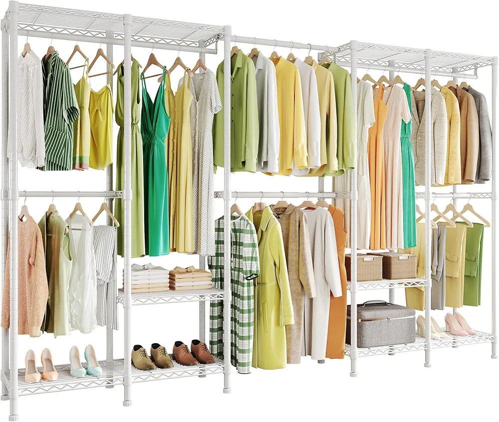 H5 Pro Heavy Duty Clothes Rack Wardrobe Closet for Hanging Clothes, Freestanding Garment Rack wit... | Amazon (US)