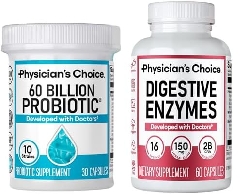 Physician's CHOICE Advanced Gut Health Bundle: 60 Billion Probiotics 30ct + Digestive Enzymes 60c... | Amazon (US)
