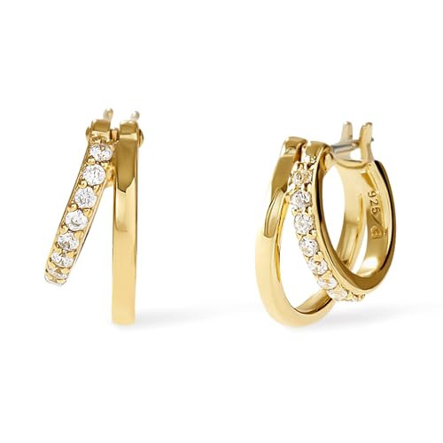 Ana Luisa Double Hoop Earrings for Women - Sterling Silver, 14K Gold Plated & Silver Rhodium Huggie Hoops - Hypoallergenic, Water-Resistant, Tarnish-Free, Dainty Two Hoop Earrings for Daily Wear | Amazon (US)