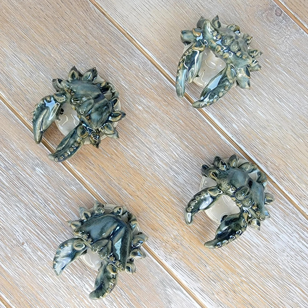 Qty 1 Blue Crab Mosaic Tile Design Ceramic Pottery Dungeness Crab Sealife Nautical Tropical | Etsy (US)