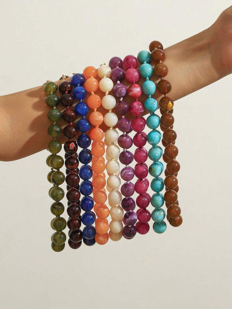 1 pieza Collar con colgante de resina con efecto de nube y dise\u00f1o geom\u00e9trico redondo de... | SHEIN