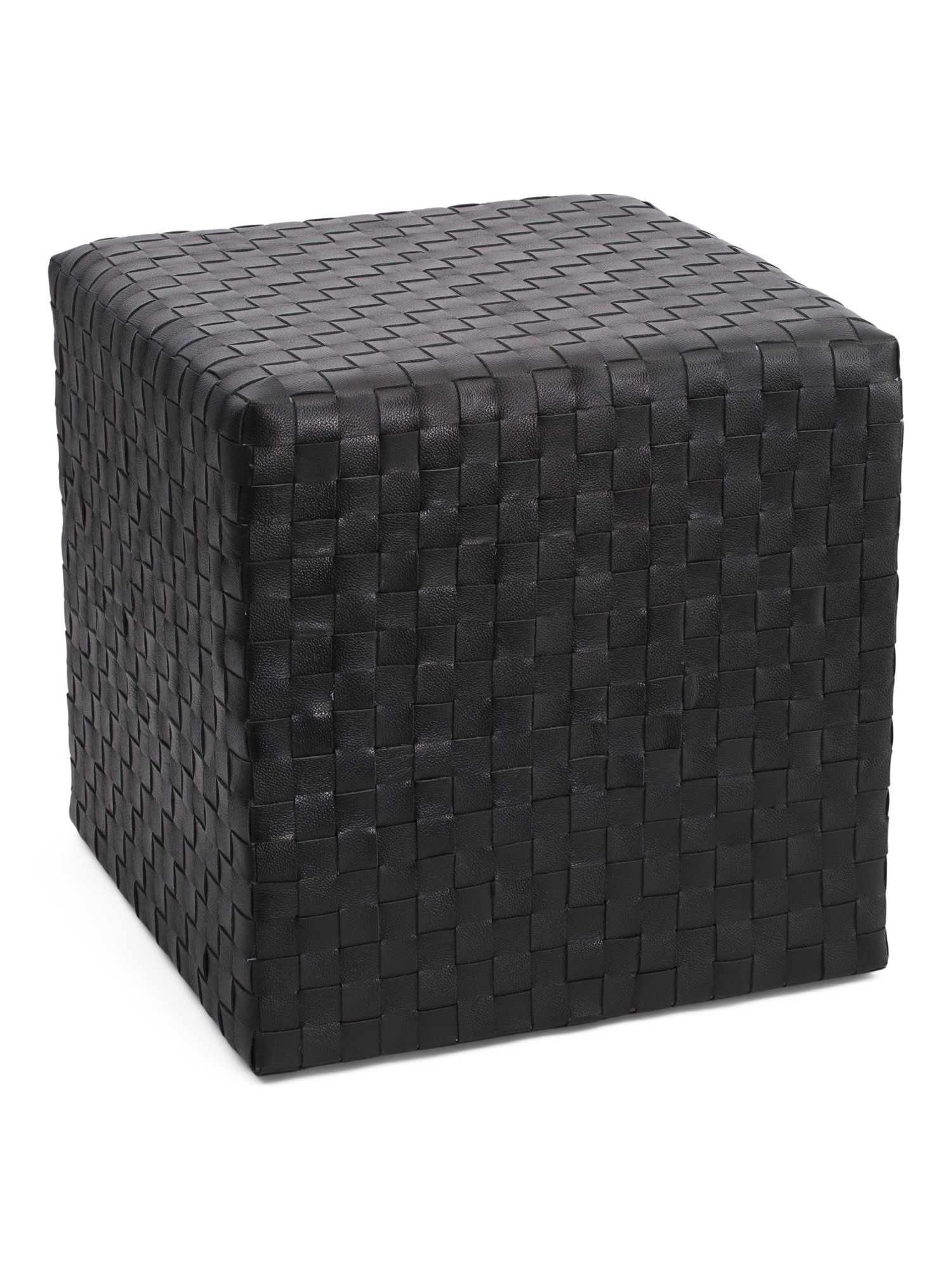 18x18 Leather Woven Pouf | The Global Decor Shop | Marshalls | Marshalls