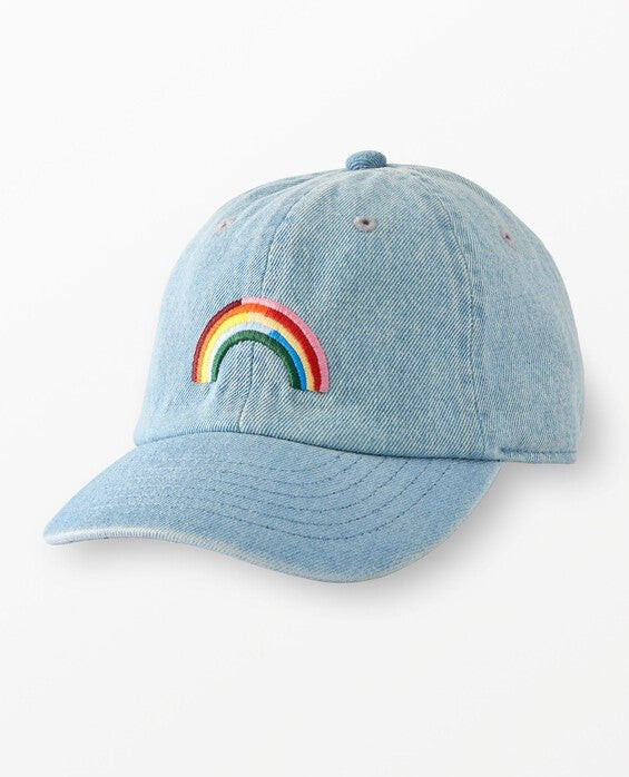 Girls' Rainbow On Denim Hanna x Rey to Z Graphic Baseball Hat in 100% Cotton - Size Big Kids XS/S by Hanna Andersson | Hanna Andersson