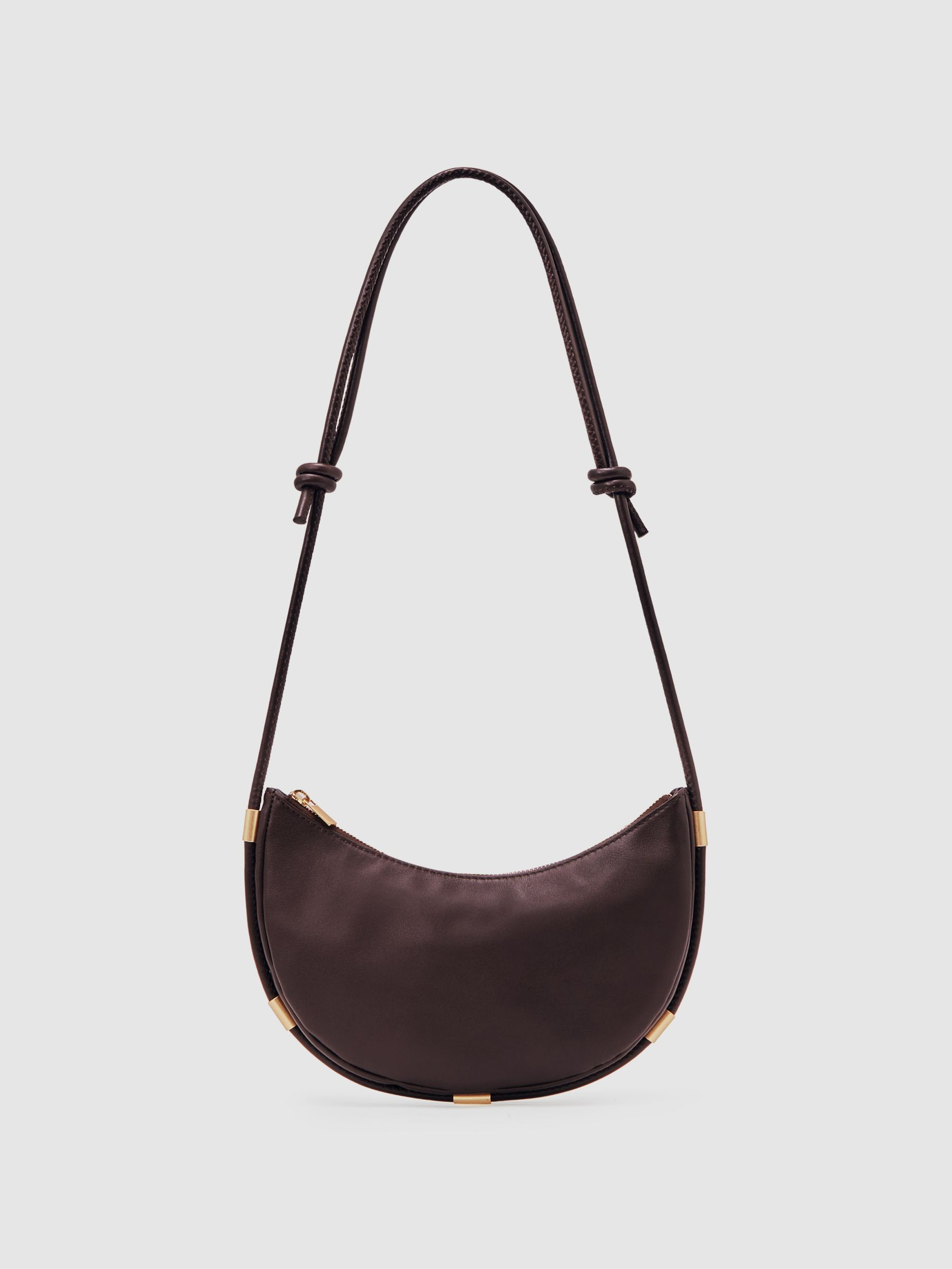 Reiss Leather Rope Strap Shoulder Bag in Oxblood - REISS | Reiss UK