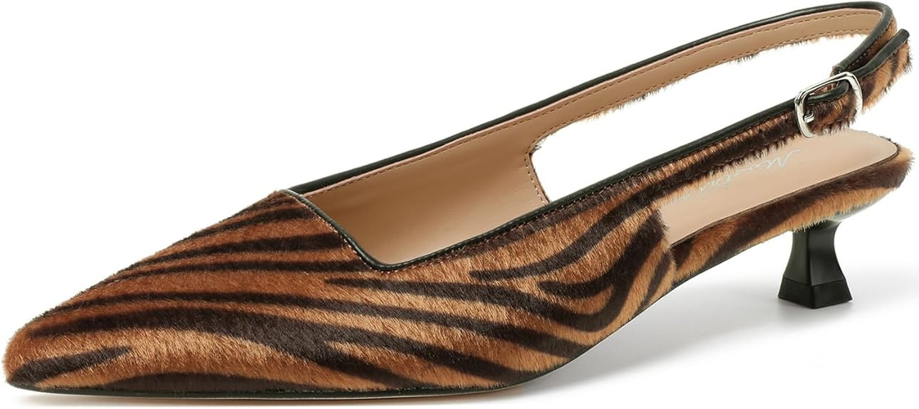 Mostrin Kitten Heels for Women Pointed Closed Toe Heels Low Pumps Shoes for Party Work Office | Amazon (US)
