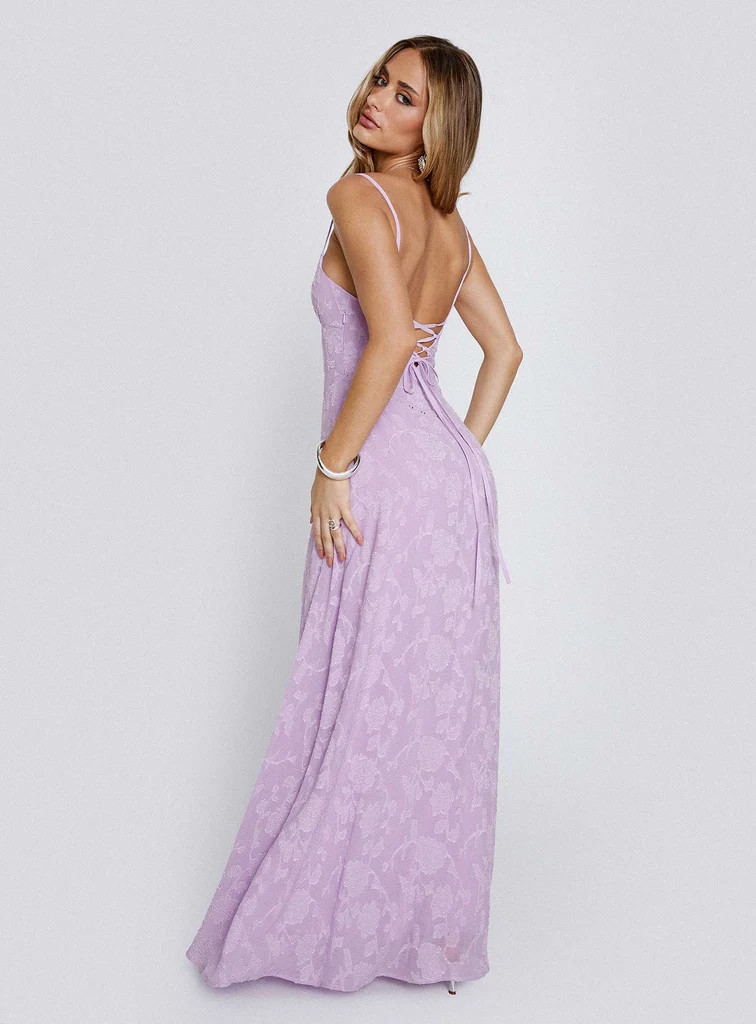 South Of France Maxi Dress Lilac | Princess Polly US