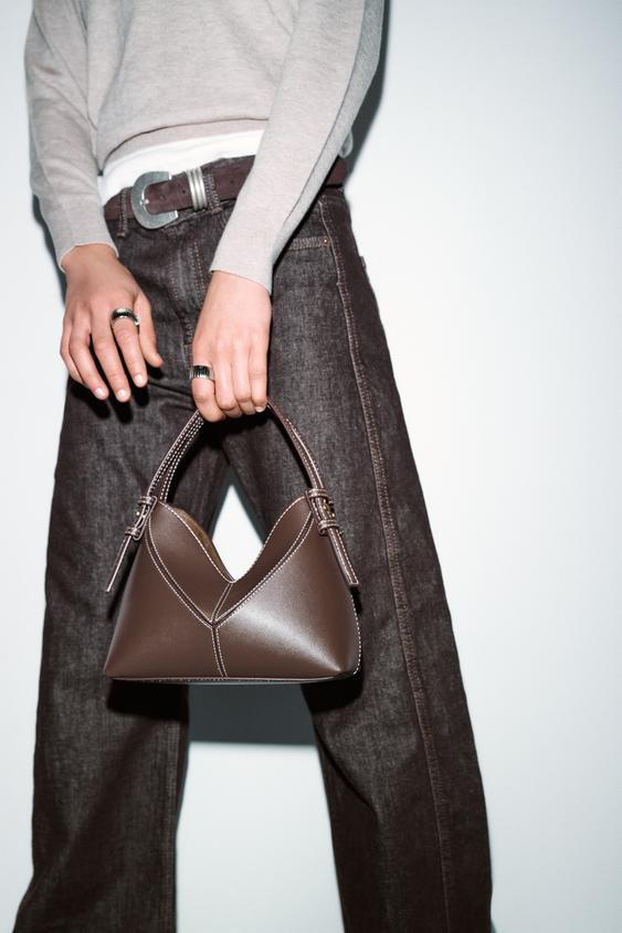 Zara - Mini Seam Detail Bucket Bag - Women - Chocolate - Women | Zara US