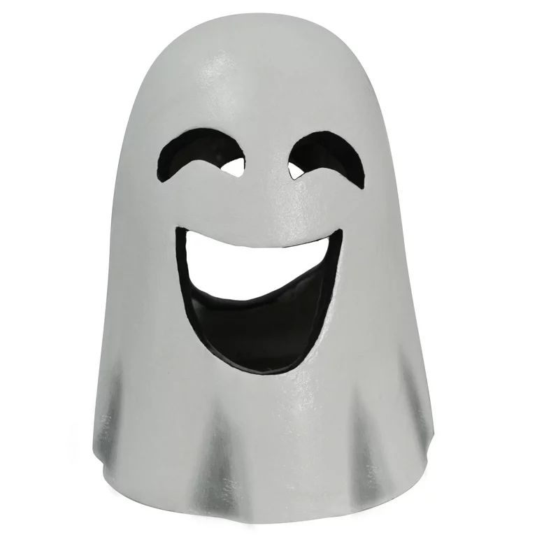 Clever Ghost - Way To Celebrate - White Clay Jack-o-Lantern Halloween Porch Decor 13 in. H. x 12.... | Walmart (US)