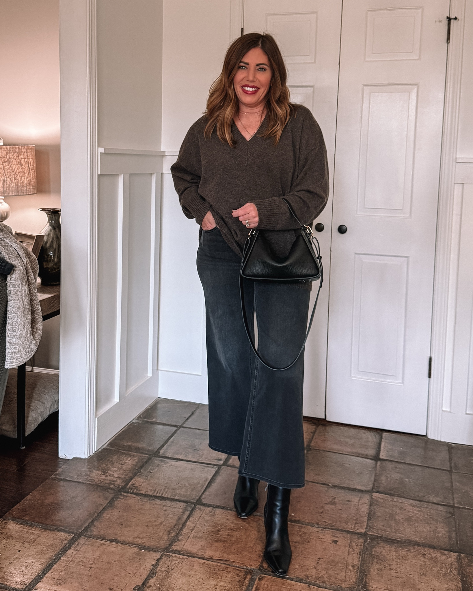 Look for less $50 Wide leg ankle crop Jean- 29/ 28” inseam 

Mongolian cashmere oversized v-neck sweater/ large

Black leather ankle boots

Double breasted coat

Leather crossbody bag




winter denim

#LTKOver40 #LTKFindsUnder100 #LTKootd