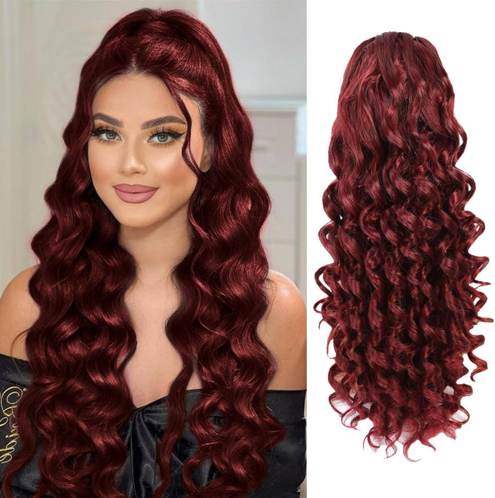 KETHBE 20 Inch Drawstring Ponytail Hair Extension Long Wavy Ponytail Hair Extensions Fake Ponytai... | Amazon (US)