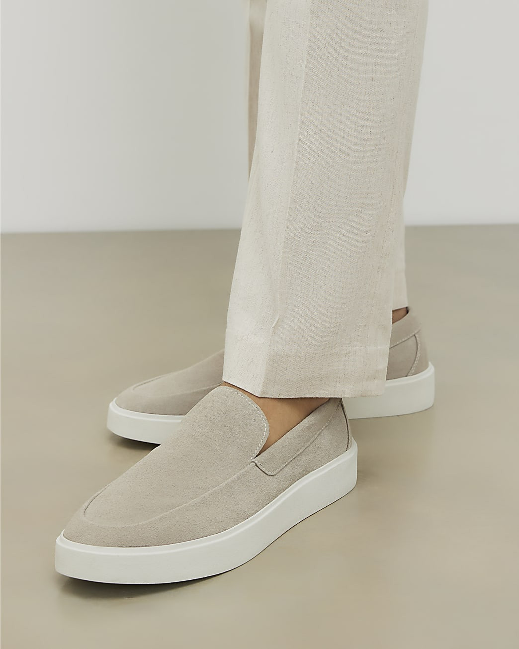 Beige Suede Loafers | River Island UK & IE