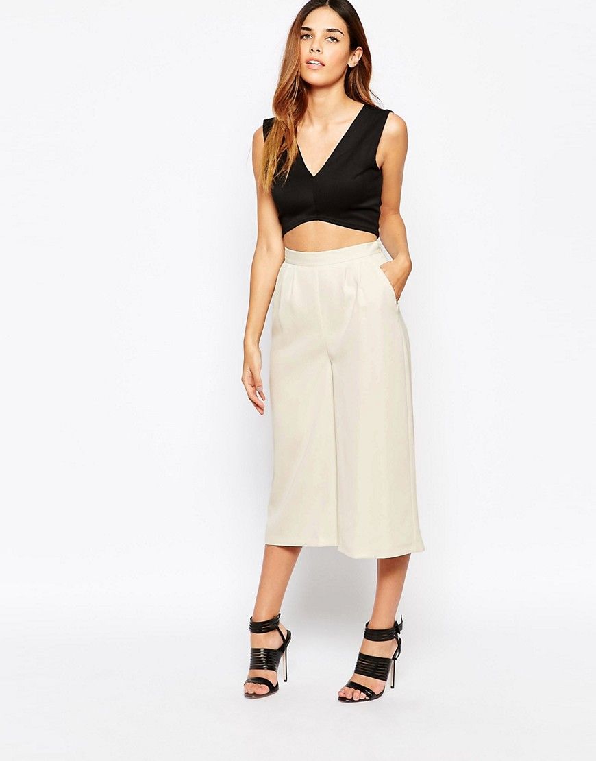 Warehouse - Jupe-culotte plissée sur le devant | Asos FR