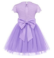 GRACE KARIN Flower Girl Dress with Big Bow,Kids Lace Tulle Princess Gown,Wedding Formal Birthday ... | Amazon (US)