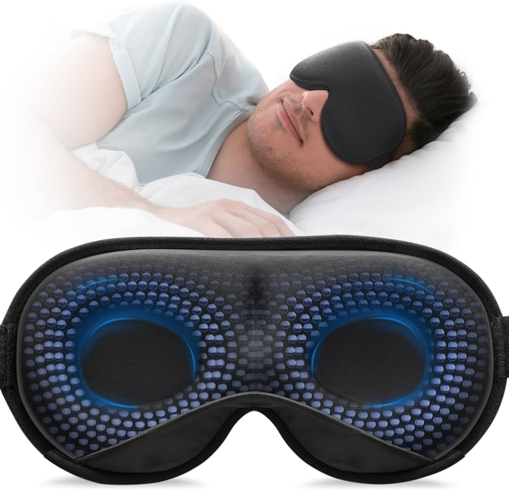 YFONG Weighted Sleep Mask, Women Men 3D Blocking Lights Sleeping Mask (4.2oz/120g), Pressure Reli... | Amazon (US)