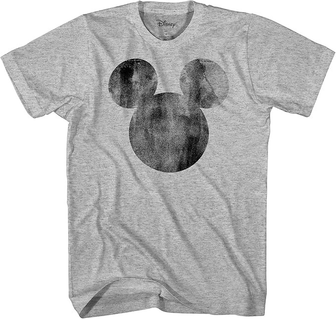 Disney Mickey Mouse Distressed Head Vintage Silhouette Men's Adult Graphic Tee T-Shirt | Amazon (US)