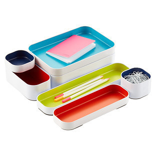ThreeByThree Seattle&reg; Shallow Metal Drawer Organizer Lime Green | The Container Store