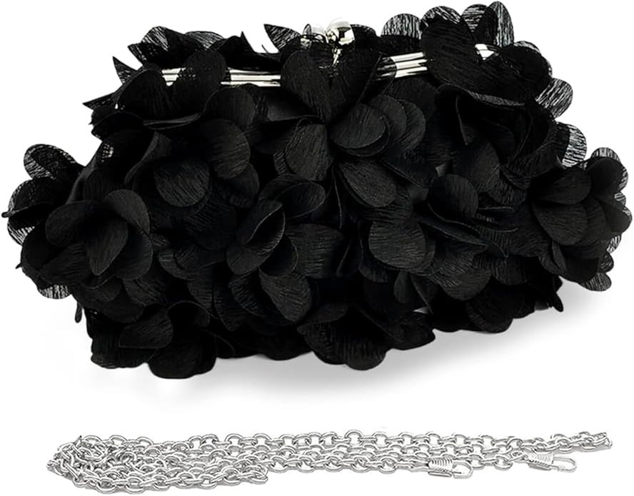 Women Elegant Evening Purse, Small Floral Clutch Bag with Detachable Chain for Wedding, Party, Pr... | Amazon (US)