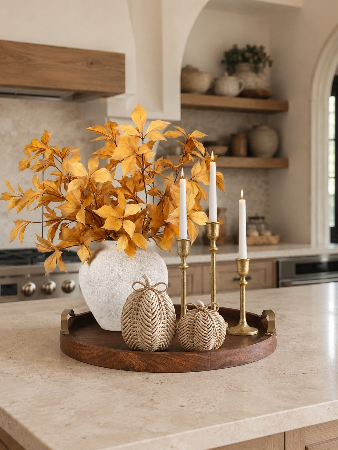 AMAZON FALL TRAY STYLING 🍂

A few beautiful pieces are all it takes to create a cozy fall centerpiece. This warm wood tray, textured vase, autumn stems, woven pumpkins, and brass candleholders bring effortless modern organic style to your kitchen island or dining table. It’s a timeless look you’ll enjoy all season long. 🤍

#AmazonHomeFinds #FallDecor #KitchenStyling #ModernOrganic

#LTKHome #LTKSaleAlert #LTKSeasonal