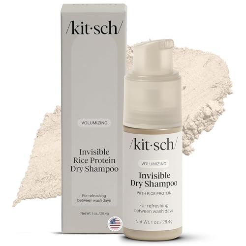 Kitsch Volumizing Rice Protein Dry Shampoo Powder - Dry Shampoo for Women & Men, No White Cast, Absorbs Oil, Non-Greasy, For Light-to-medium Hair Colors, Travel Size in Pump Form - Invisible 1oz | Amazon (US)