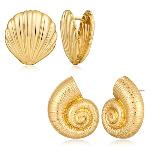 LILIE&WHITE Gold Shell Earrings And Conch Earrings | Amazon (US)