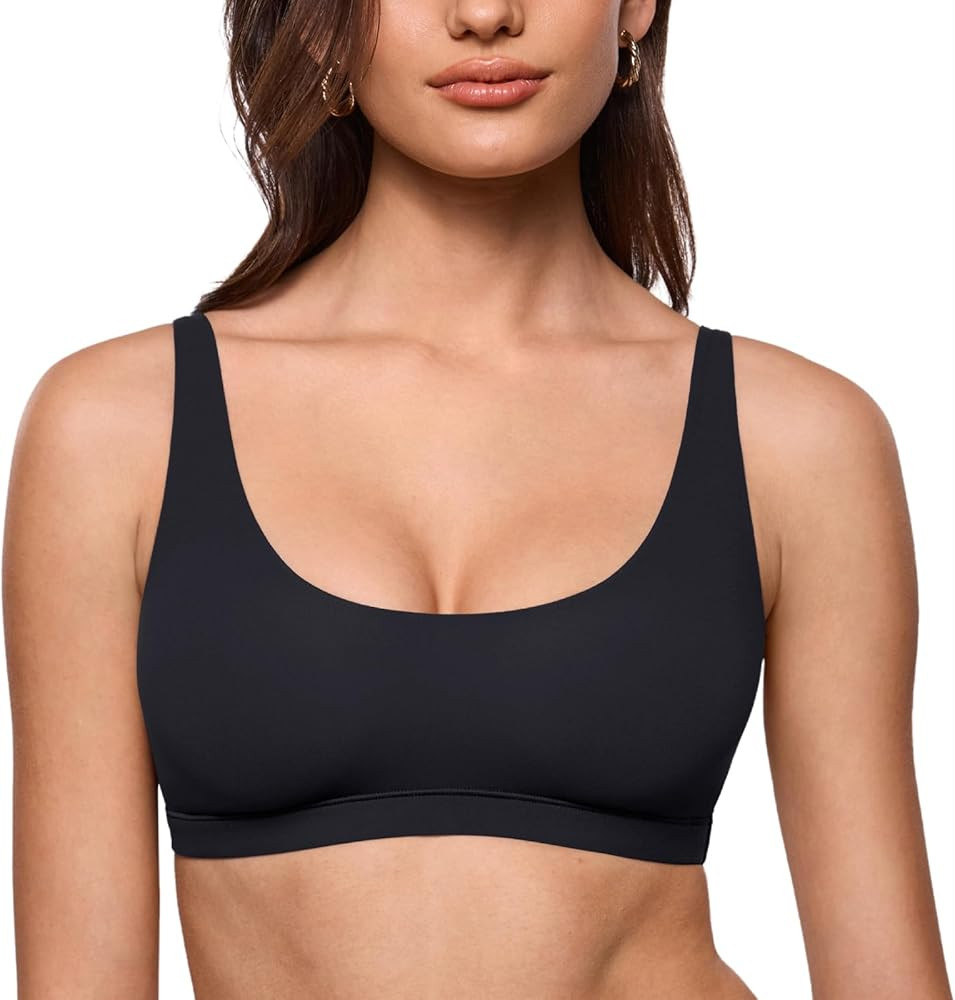 INLYRIC Women's Inbarely Soft Scoop Neck Bralette - Spaghetti Strap No Padding Unlined No Underwi... | Amazon (US)