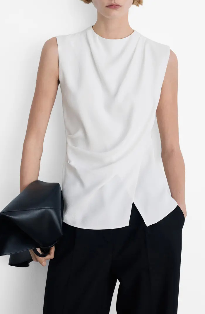 MANGO Area Drape Sleeveless Top | Nordstrom | Nordstrom