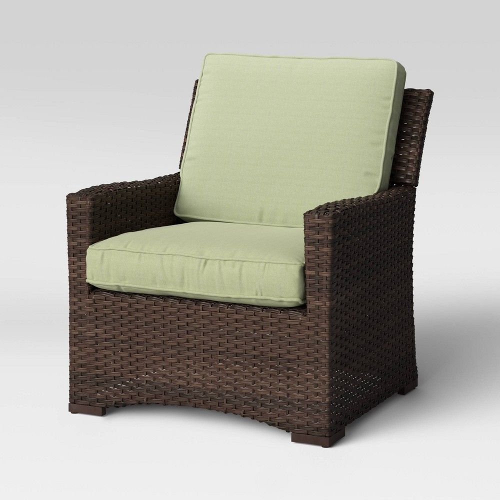 Halsted Wicker Patio Club Chair - Sage - Threshold | Target