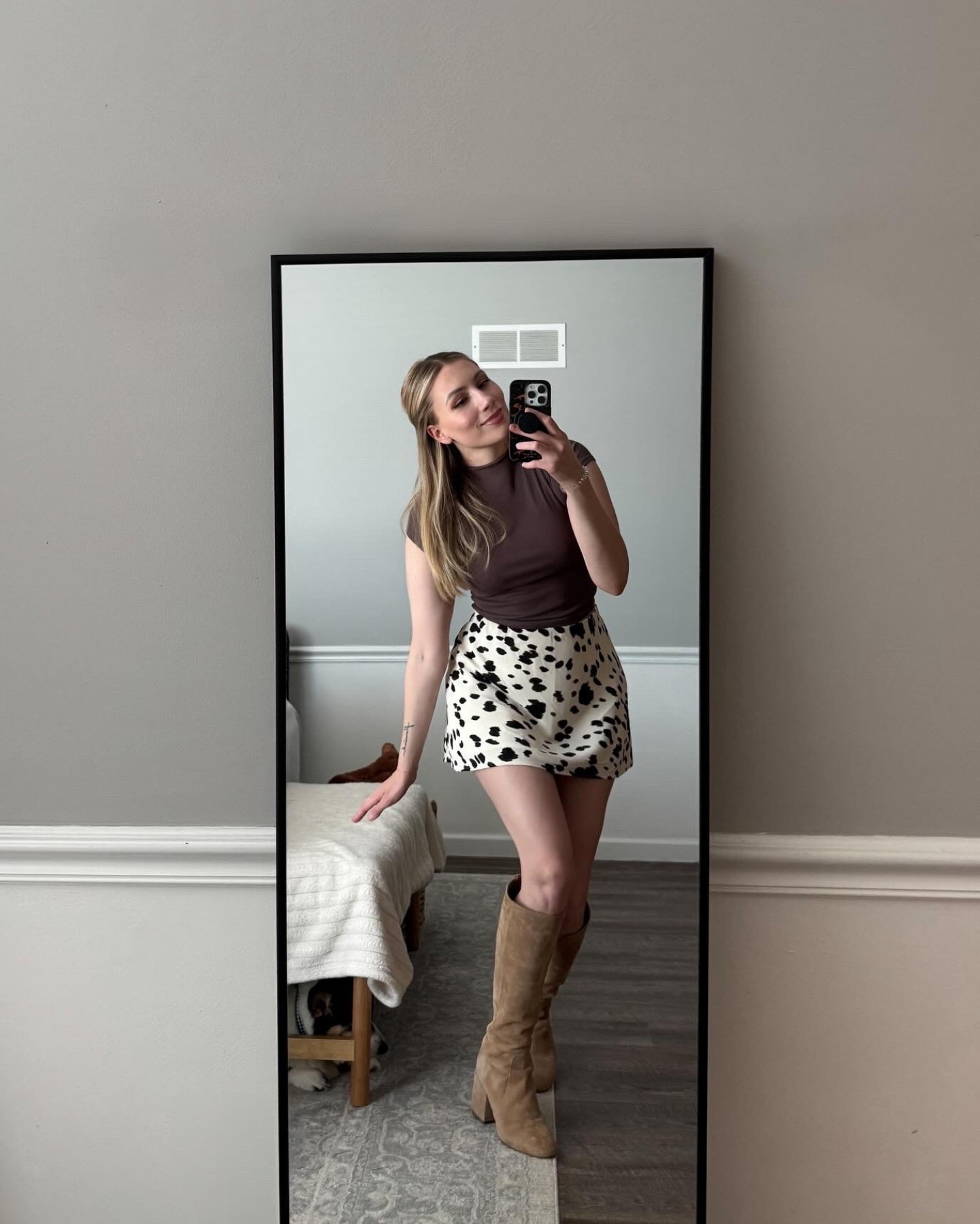 shirt + skirt are both TTS
wearing a size small in both
boots are thrifted Marc Fisher

fall outfit
fall boots
short sleeve turtleneck
Target finds#LTKFallSale

#LTKSaleAlert #LTKFindsUnder50