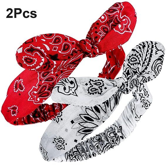 Bandana Knot Headbands Retro Print Headbands Paisley Print Headband Headwrap for Girls and Women ... | Amazon (US)