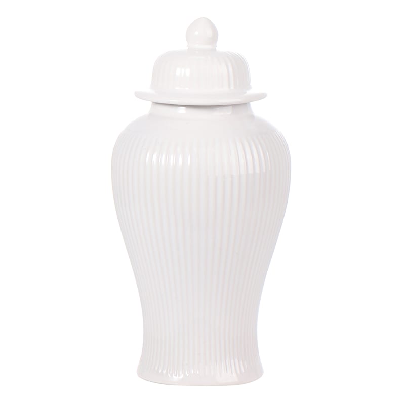 7.5In White Ceramic Ginger Jar S | At Home