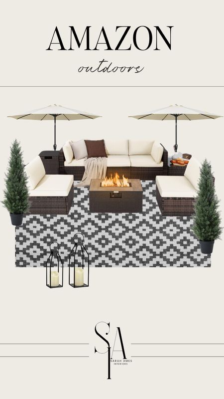 Outdoor hangs all from Amazon! 

Lanterns, outdoor faux tree, outdoor rug, outdoor furniture 

#LTKsale #LTKstyletip #LTKhome