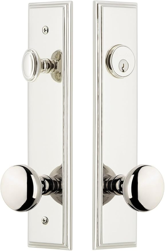 Grandeur Hardware 840159 Carre' Tall Plate Complete Entry Set with Fifth Avenue Knob, Backset Siz... | Amazon (US)