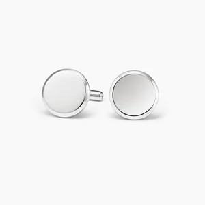 Silver Homme Engravable Round Cufflinks | Brilliant Earth