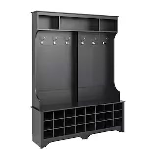 This item: 60 in. Black Wide Hall Tree with 24 Shoe Cubbies | The Home Depot