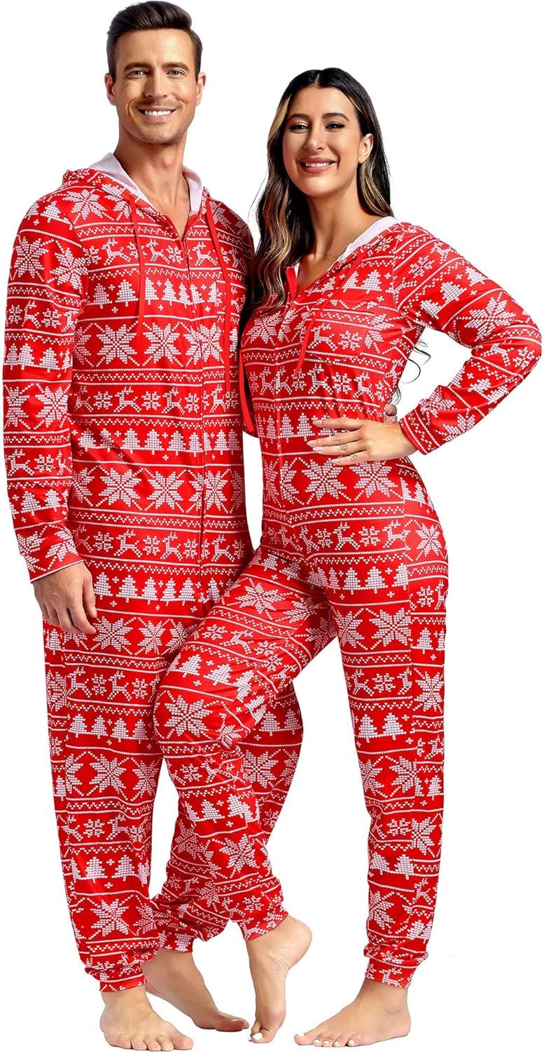 Lehauya Christmas Pjs Onesies Adult Matching Family Christmas Pajamas for Women | Amazon (US)