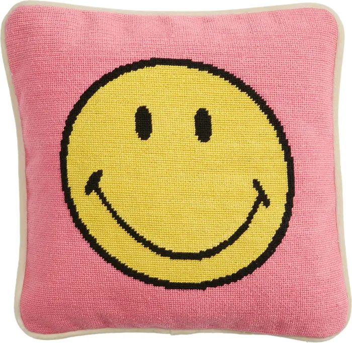 Smiley® x Smathers & Branson Smiley Face Needlepoint Accent Pillow | Nordstrom
