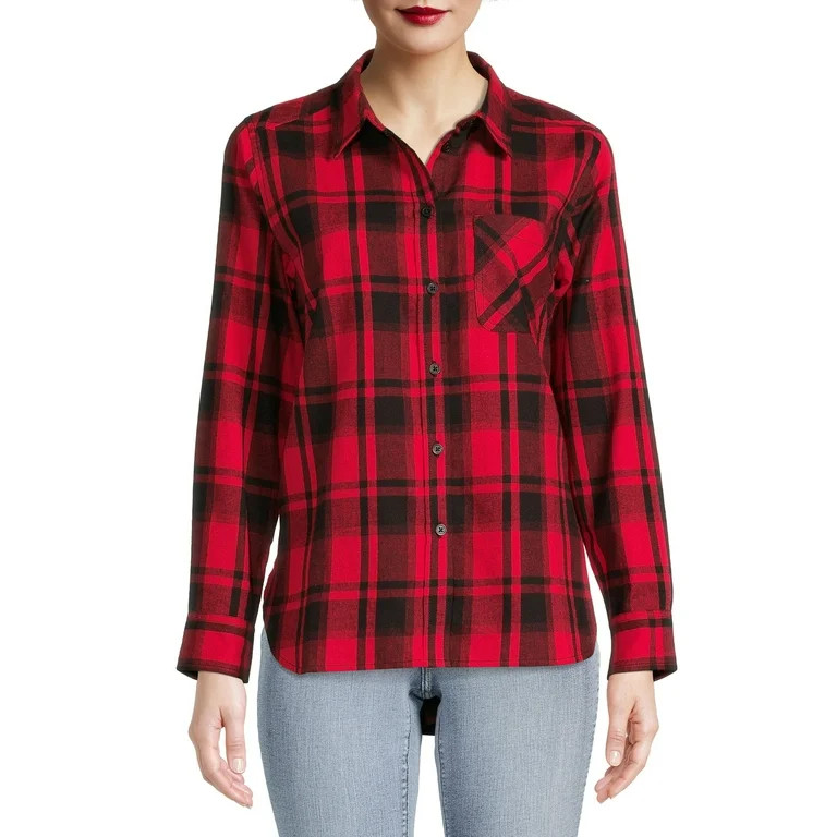 Time and Tru Women's Flannel Shirt - Walmart.com | Walmart (US)