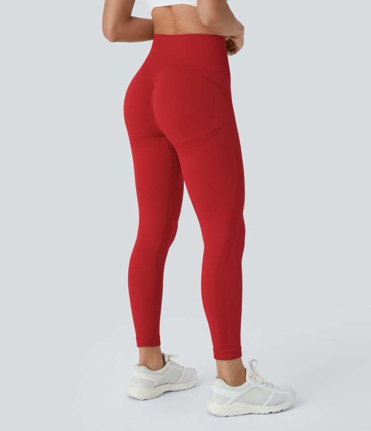 Women’s OneForm Seamless Flow High Waisted Ruched 7/8 Yoga Leggings - Halara | HALARA