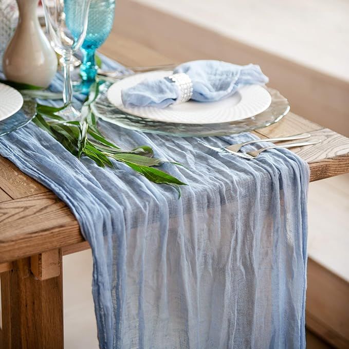 Cheese Cloth Gauze Table Runner for Rustic or Boho Wedding - Cheesecloth Wedding Table Decor- Che... | Amazon (US)