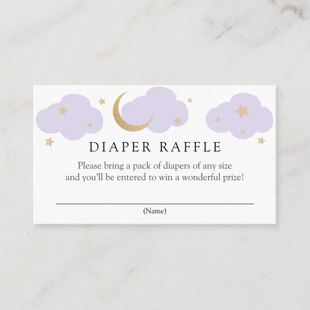 Moon and Stars Diaper Raffle insert card | Zazzle | Zazzle