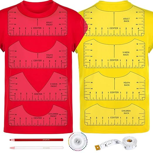 12pcs Tshirt Ruler Guide for Vinyl Alignment, T Shirt Measurement Accessories Tools for Cricut He... | Amazon (US)